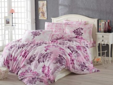 Нежно-розовый комплект белья Лилу двуспальный, хлопок в интернет-магазине Моя постель
