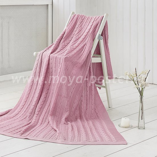 Розовый плед Kappe из вязаного акрила (130х160 см) в каталоге интернет-магазина Моя постель