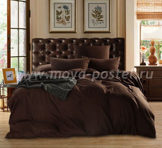 Темно-коричневый комплект постельного белья из сатина CS016 в интернет-магазине Моя постель