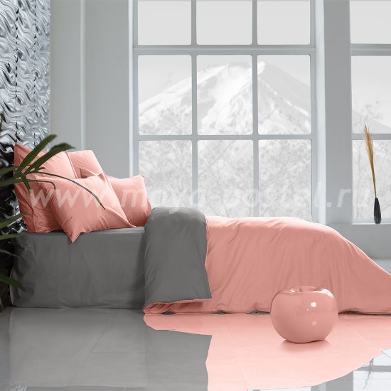 Постельное белье Perfection: Цветущий Георгин + Темно-Серый (1,5 спальное) в интернет-магазине Моя постель