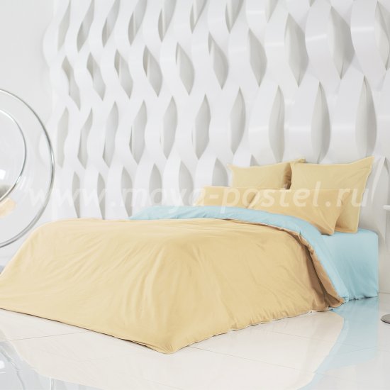 Постельное белье Perfection: Солнечный Абрикос + Небесно Голубой (1,5 спальное) в интернет-магазине Моя постель
