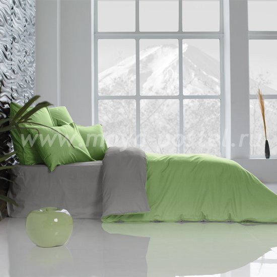 Постельное белье Perfection: Темно-Серый + Лайм Благородный (1,5 спальное) в интернет-магазине Моя постель