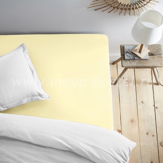 Простыня на резинке светло-желтая (120х200) в интернет-магазине Моя постель