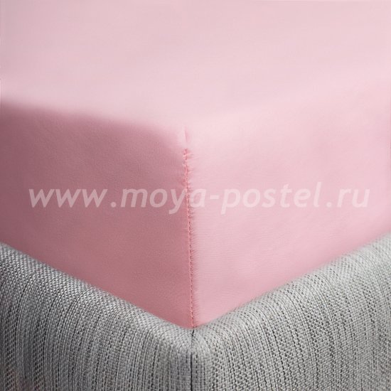 Простыня на резинке розовая (80х200), сатин в интернет-магазине Моя постель