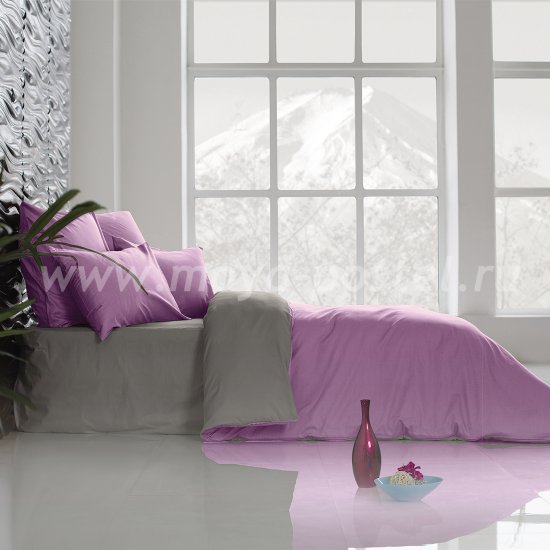 Постельное белье Perfection: Темно-Серый + Розовая Лаванда (евро) в интернет-магазине Моя постель