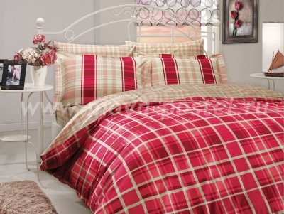 Красное постельное белье «SUELITA» из поплина, полутороспальное в интернет-магазине Моя постель