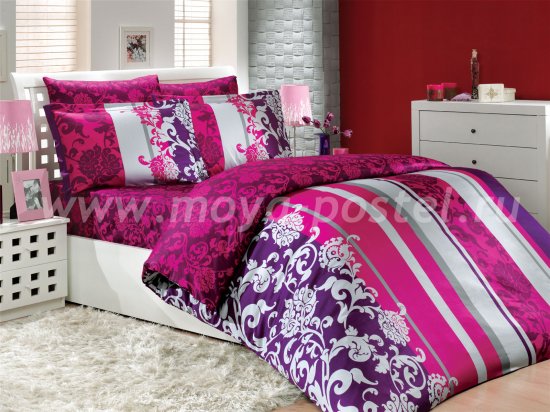 Евро постельное белье «ORIENTAL», сатин, цвет фуксия в интернет-магазине Моя постель