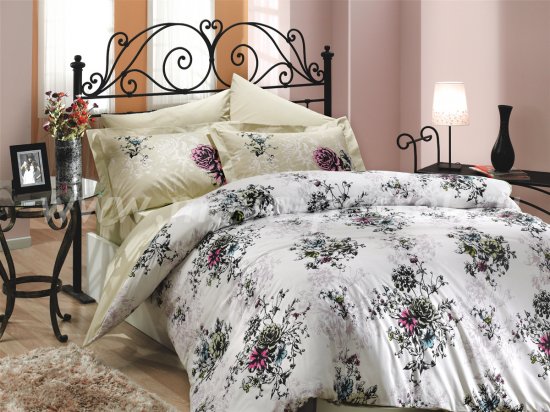 Семейное постельное белье «CARMEN», бежевое, поплин в интернет-магазине Моя постель