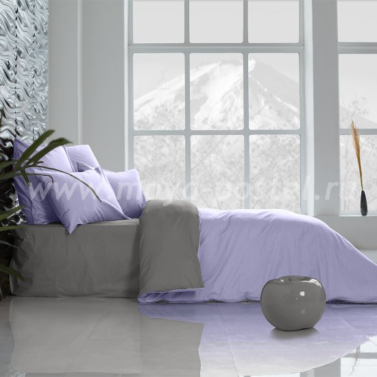 Постельное белье «Perfection», Лавандовый + Темно-Серый (1,5 спальное) в интернет-магазине Моя постель