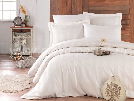 Семейное постельное белье «VALERIAN» кремового цвета, сатин в интернет-магазине Моя постель