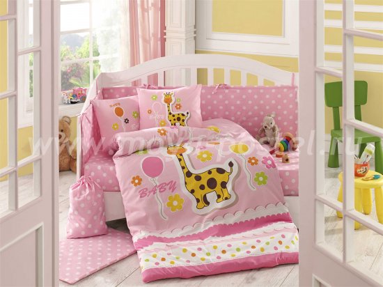 Детское постельное белье с покрывалом «PUFFY», поплин, розовое в интернет-магазине Моя постель