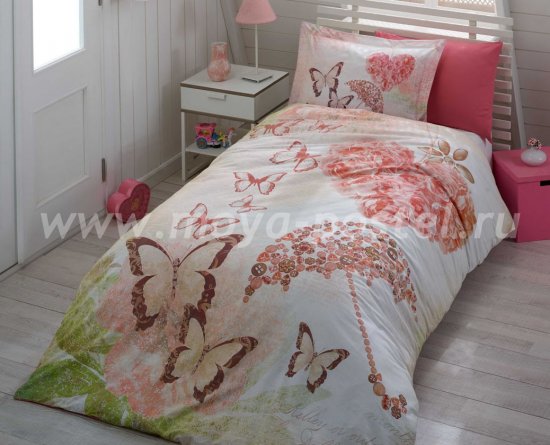 Постельное белье из поплина «SWEET DREAMS» с бабочками, евро в интернет-магазине Моя постель