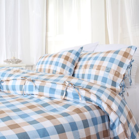 Клетчатое постельное белье Lillerod без простыни, евро макси в интернет-магазине Моя постель