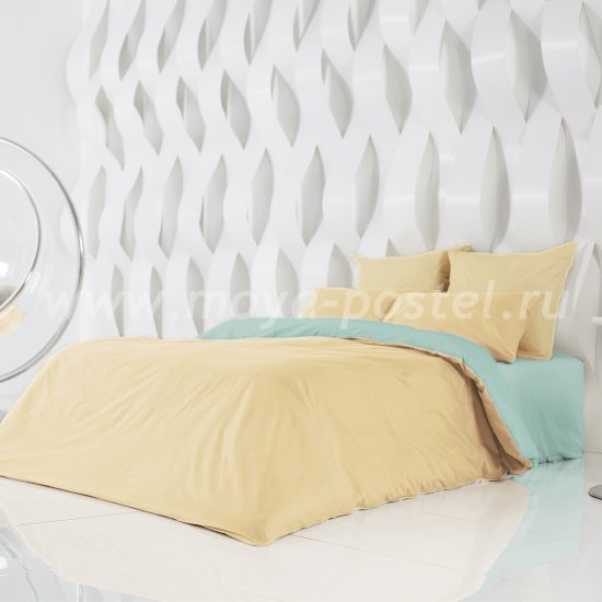 Постельное белье Perfection Цвет: Солнечный Абрикос + Перечная Мята (семейное) в интернет-магазине Моя постель