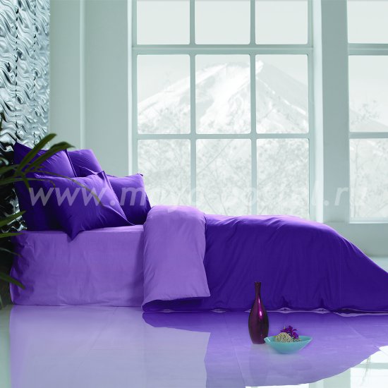 Постельное белье Perfection Цвет: Ультрафиолетовый + Лавандовый (семейное) в интернет-магазине Моя постель