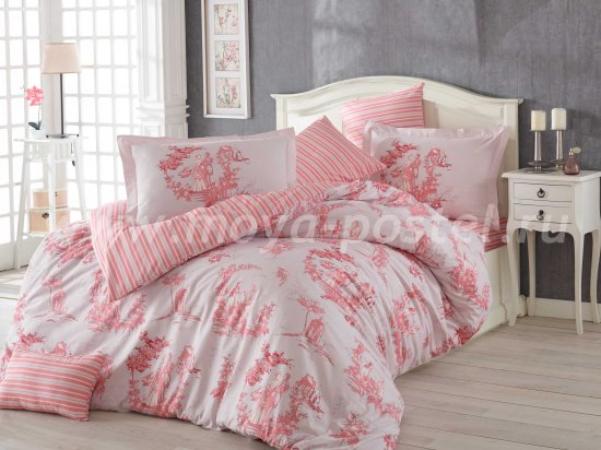 Полутороспальное постельное белье «VANESSA», розовое, поплин в интернет-магазине Моя постель