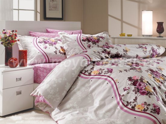 Постельное белье из поплина «SUSANA» лилового цвета, семейное в интернет-магазине Моя постель
