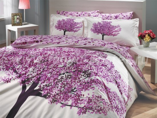 Двуспальное постельное белье «FLORENTINA», фиолетовое, поплин в интернет-магазине Моя постель