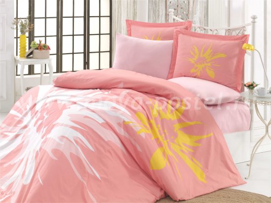 Постельное белье «ROMANA» из поплина, персикового цвета, евро в интернет-магазине Моя постель