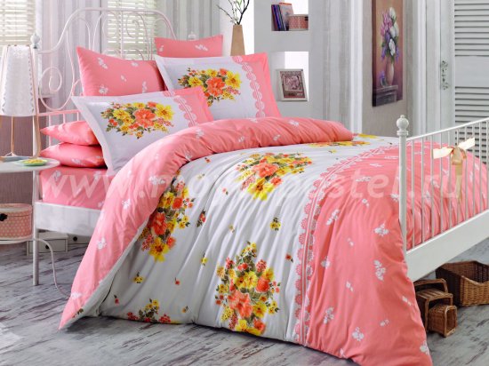 Двуспальный комплект персиковый ALVIS в интернет-магазине Моя постель
