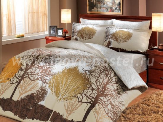 Семейное постельное белье кремового цвета «INFINITY», сатин в интернет-магазине Моя постель