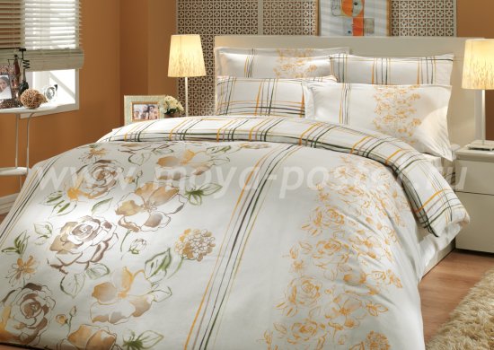 Коричневое постельное белье «ARABELLA» евро размера, сатин в интернет-магазине Моя постель