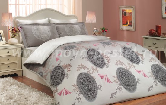 Постельное белье «ALICE» из сатина, лилового цвета, евро в интернет-магазине Моя постель