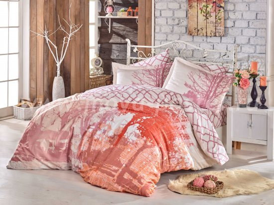 Розовое постельное белье с деревом, полуторка в интернет-магазине Моя постель