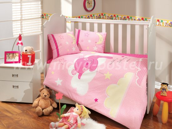 Детское постельное белье «SLEEPER» розового цвета, поплин в интернет-магазине Моя постель
