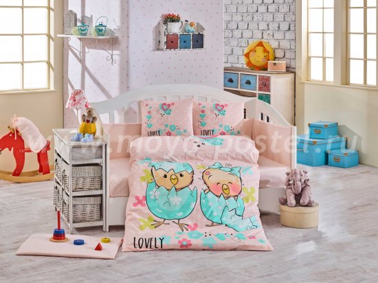 Детское постельное белье «LOVELY» персикового цвета, поплин в интернет-магазине Моя постель