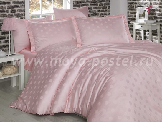 Постельное белье из бамбука «DIAMOND SPOT», нежно-розовое, евро в интернет-магазине Моя постель