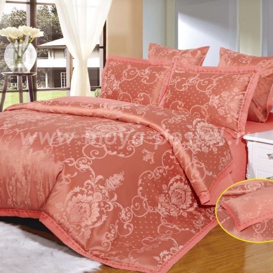 Бордовое постельное белье Arlet AC-132-4 из жаккардового шелка, семейное в интернет-магазине Моя постель