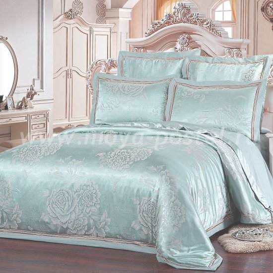 Мятное постельное белье из жаккарда Kingsilk SB-123-4, семейное в интернет-магазине Моя постель