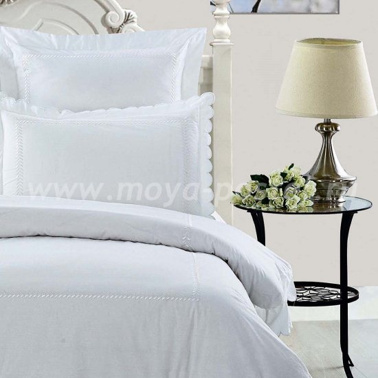 Двуспальное белое постельное белье из перкаля Kingsilk RP-1-2 в интернет-магазине Моя постель