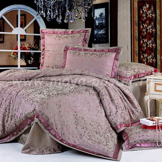 Фиолетовое постельное белье Kingsilk SB-21-1 из жаккарда, полуторное в интернет-магазине Моя постель