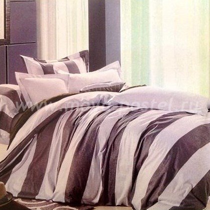 Лиловое постельное белье Seda VX-11-2 в полоску, двуспальное в интернет-магазине Моя постель