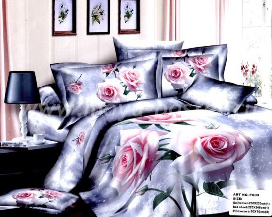 Кпб сатин Евро 2 наволочки (бледно-розовые розы) в интернет-магазине Моя постель