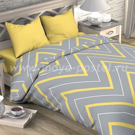 Постельное белье Этель ETP-209-2 Зигзаги желто-серые в интернет-магазине Моя постель