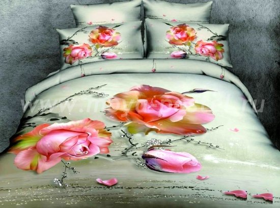 Кпб сатин 2 спальный (увядающая роза) в интернет-магазине Моя постель