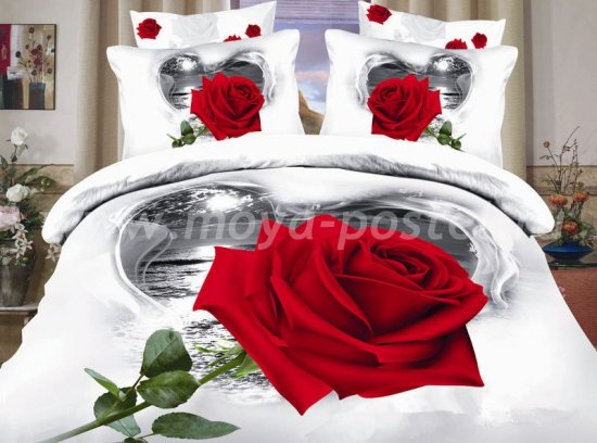 Кпб сатин Семейный 2 наволочки (роза на фоне ночного моря) в интернет-магазине Моя постель