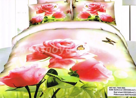 Семейное постельное белье сатин 2 наволочки (роза и бабочка) в интернет-магазине Моя постель