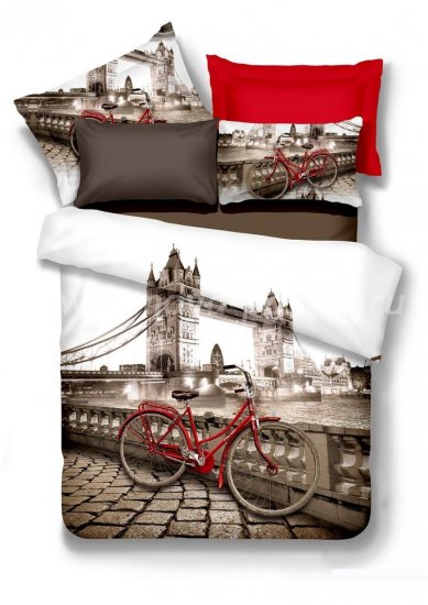 Кпб сатин Семейный 2 наволочки (велосипед в Лондоне) в интернет-магазине Моя постель