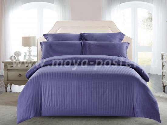 КПБ Tango Color Stripe Страйп-сатин Евро, фиолетовый в интернет-магазине Моя постель