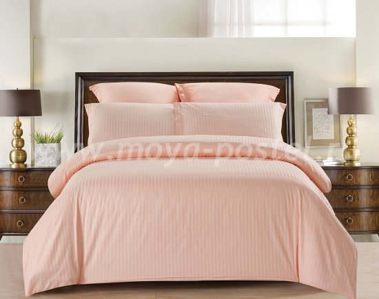 КПБ Tango Color Stripe Страйп-сатин семейный, розовый в интернет-магазине Моя постель
