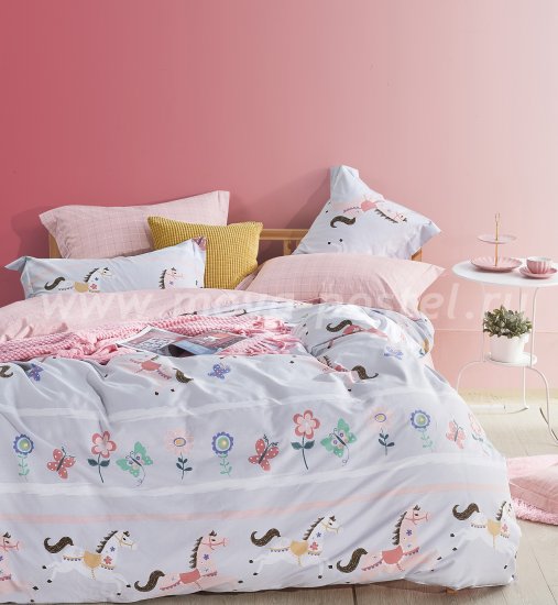 Полуторное постельное белье сатин (игрушечные лошадки) в интернет-магазине Моя постель