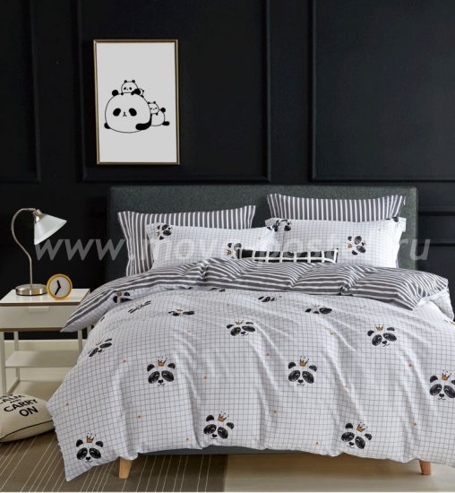 Постельное белье Twill TPIG6-758 евро 4 наволочки (панды) в интернет-магазине Моя постель