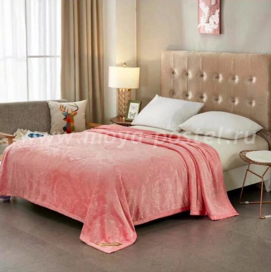 Плед Tango Brooklyn Термотеснение Евро, розовый в каталоге интернет-магазина Моя постель