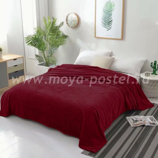 Плед фланелевый Tango Stripe 200x220, бордовый в каталоге интернет-магазина Моя постель