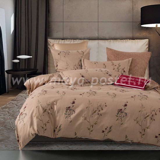 Комплект постельного белья Сатин вышивка CNR049, евро, простыня на резинке в интернет-магазине Моя постель