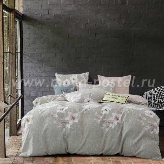 Комплект постельного белья Сатин вышивка CNR050 двуспальный простыня на резинке 160х200 в интернет-магазине Моя постель
